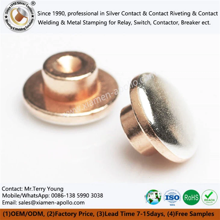 Contactos de plata bimetales