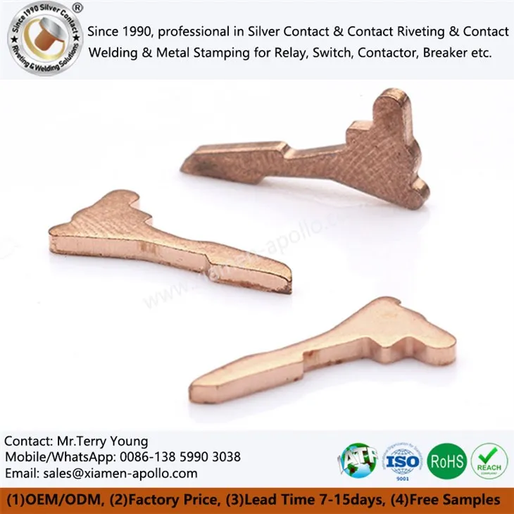 Componentes de estampado de cobre para interruptores eléctricos