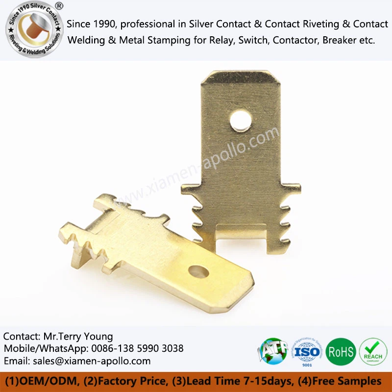 Part de latón de estampado de contacto eléctrico