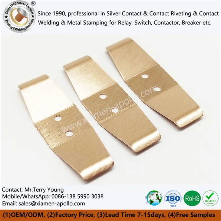 Estampado de metal Piezas de contacto de cobre