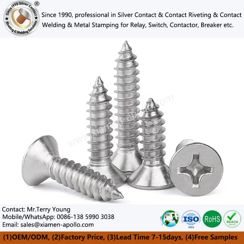 Tornillos avellanados de acero inoxidable