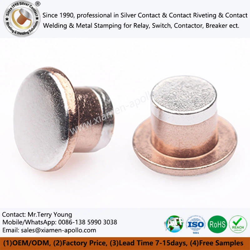 Contactos de plata trimetal